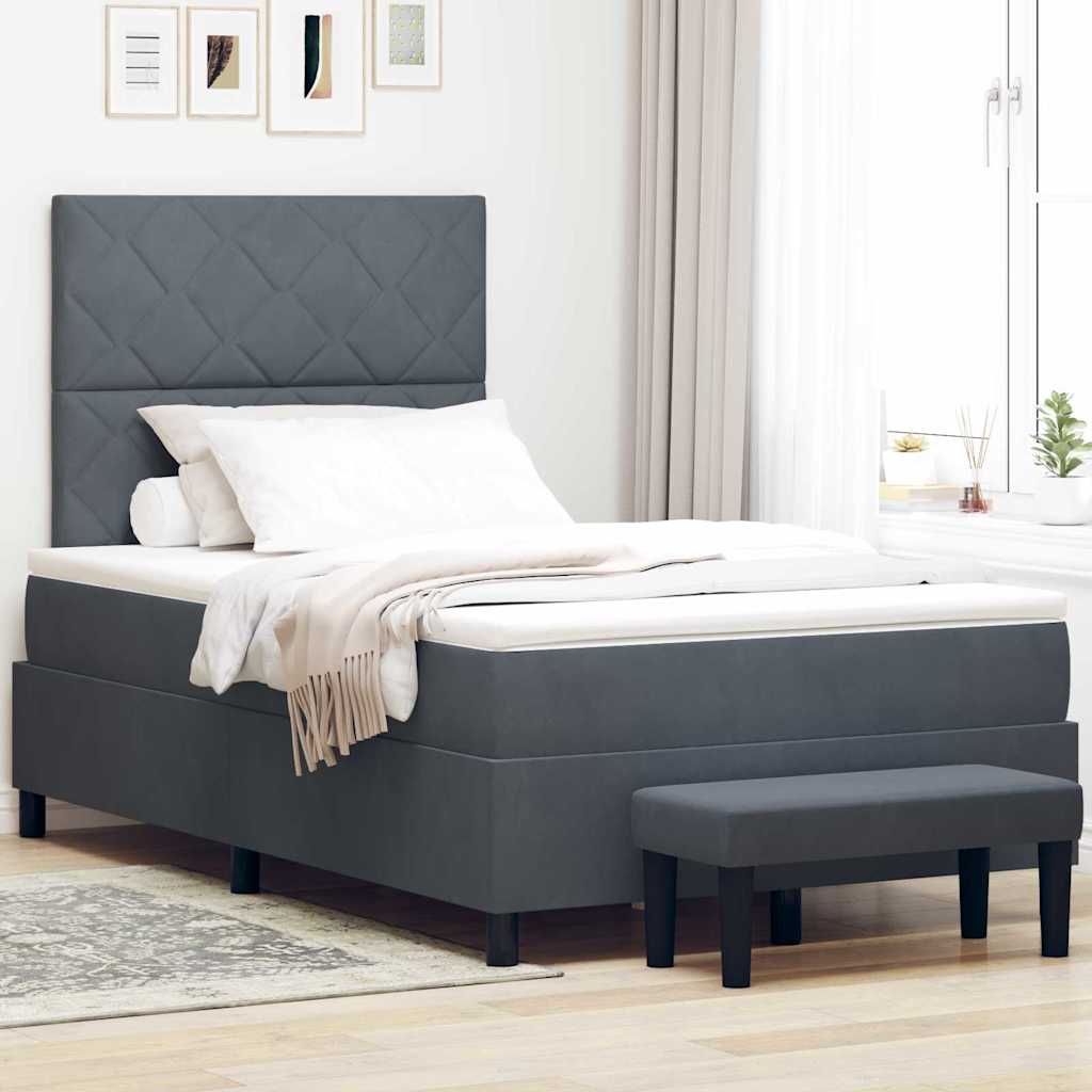 Boxspring bed met hoofdeinde Donkergrijs 200 x 120 cm Fluweel