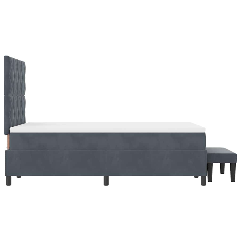 Boxspring bed met hoofdeinde Donkergrijs 200 x 120 cm Fluweel