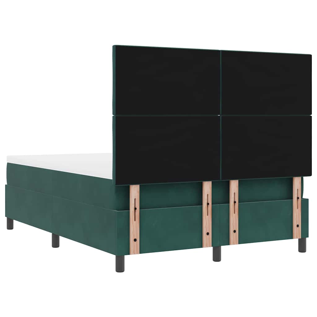 Boxspring bed met hoofdeinde Donkergroen 190 x 140 cm Fluweel is nu te koop bij PeponiXL, paradijselijk wonen!