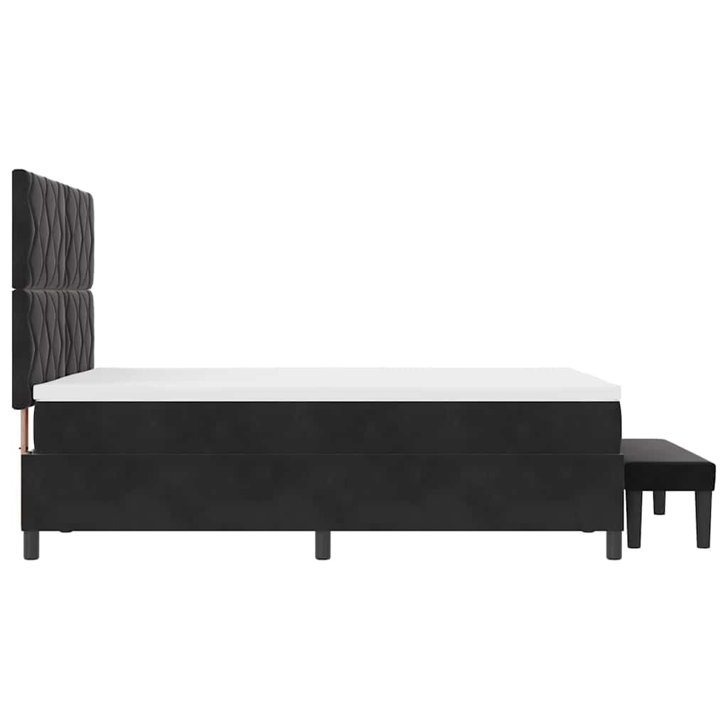 Boxspring bed met hoofdeinde Zwart 200 x 140 cm Fluweel is nu te koop bij PeponiXL, paradijselijk wonen!