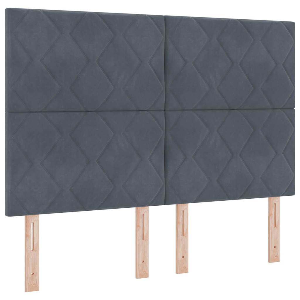 Boxspring bed met hoofdeinde Donkergrijs 200 x 160 cm Fluweel