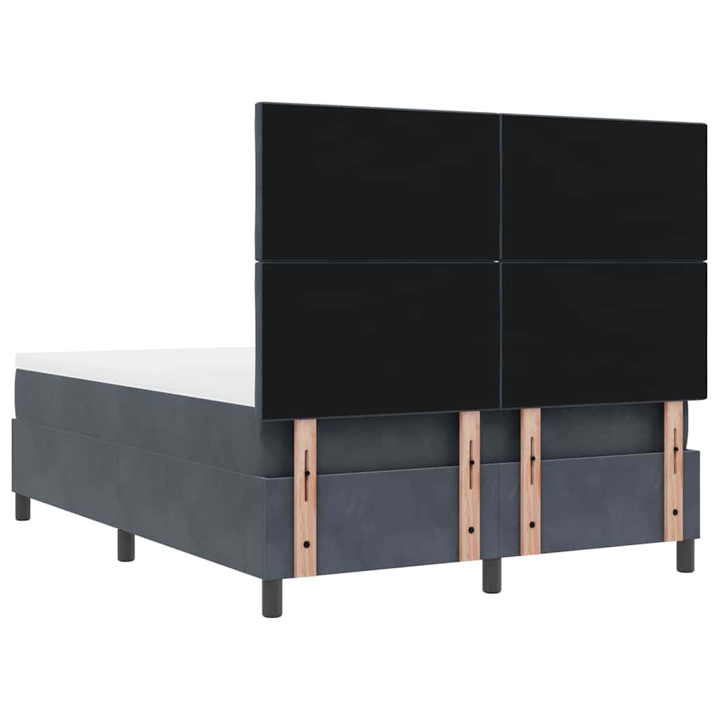 Boxspring bed met hoofdeinde Donkergrijs 200 x 160 cm Fluweel