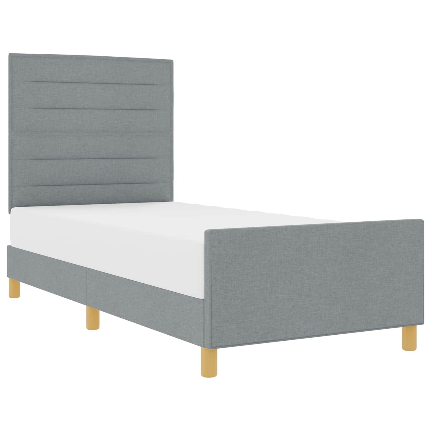 Bedframe met hoofdeinde Lichtgrijs 80 x 200 cm Stof is nu te koop bij PeponiXL, paradijselijk wonen!