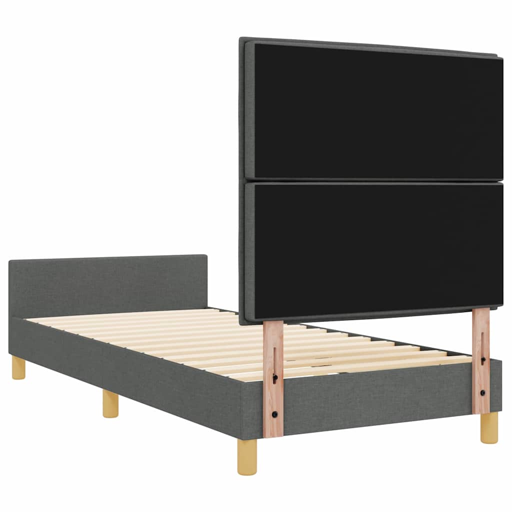 Bedframe met hoofdeinde Donkergrijs 80 x 200 cm Stof is nu te koop bij PeponiXL, paradijselijk wonen!