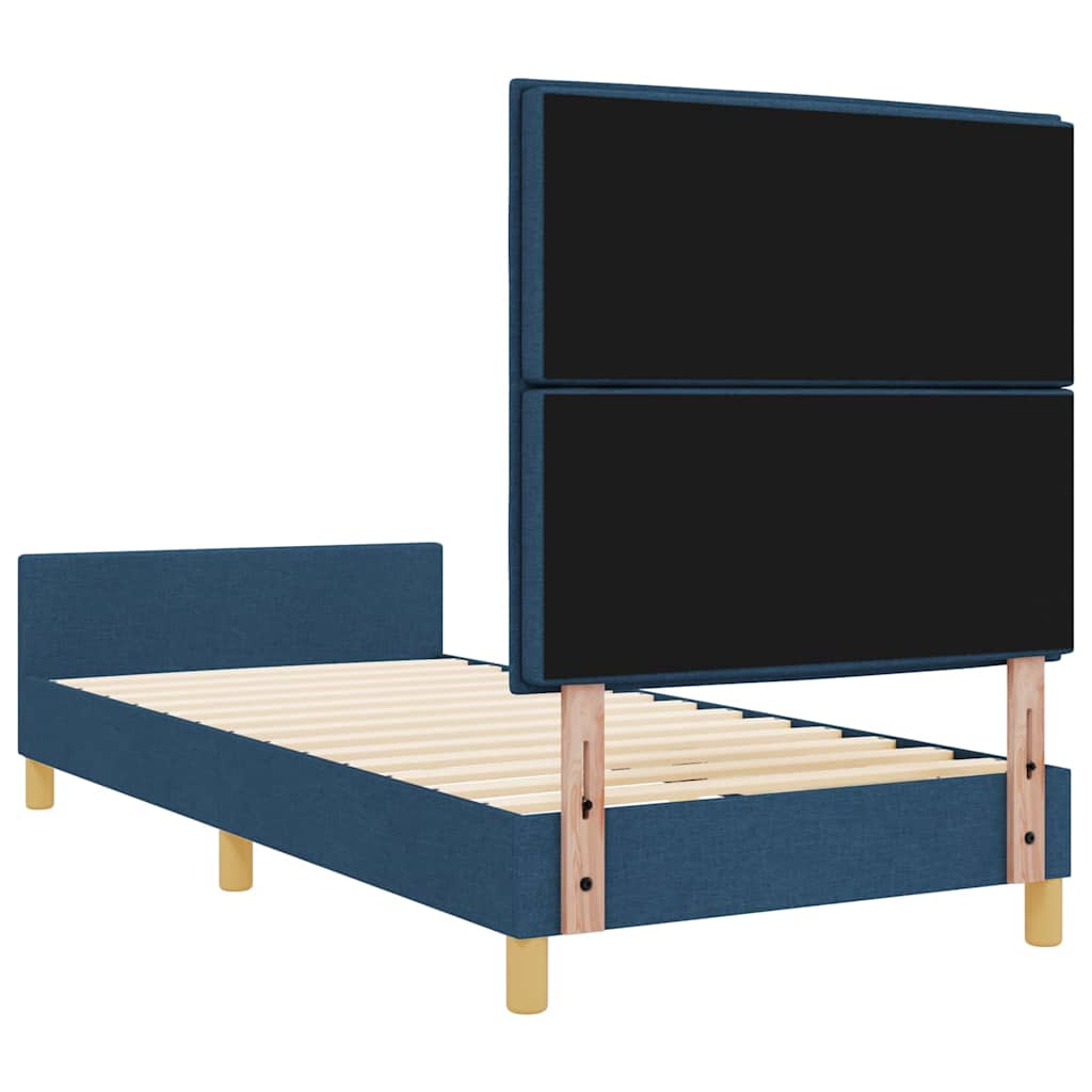 Bedframe met hoofdeinde Blauw 80 x 200 cm Stof is nu te koop bij PeponiXL, paradijselijk wonen!
