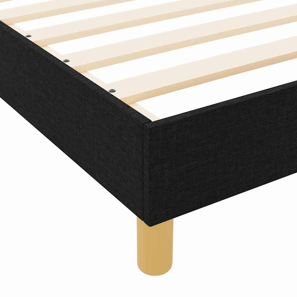 Bedframe met hoofdeinde Zwart 90 x 190 cm Stof is nu te koop bij PeponiXL, paradijselijk wonen!