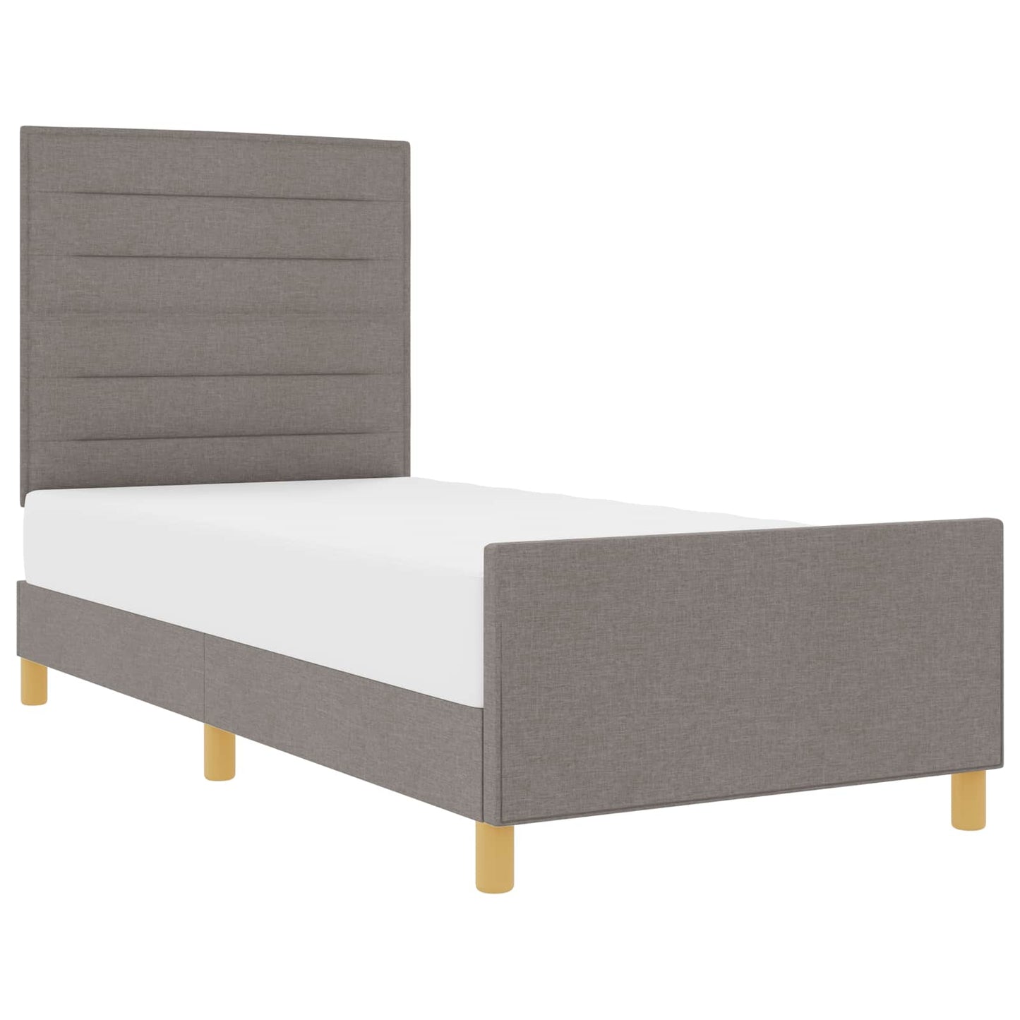Bedframe met hoofdeinde Taupe 90 x 190 cm Stof is nu te koop bij PeponiXL, paradijselijk wonen!