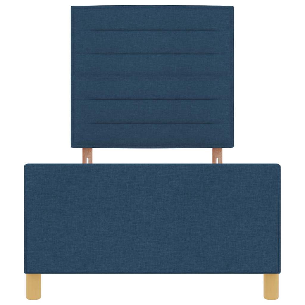 Bedframe met hoofdeinde Blauw 90 x 190 cm Stof is nu te koop bij PeponiXL, paradijselijk wonen!