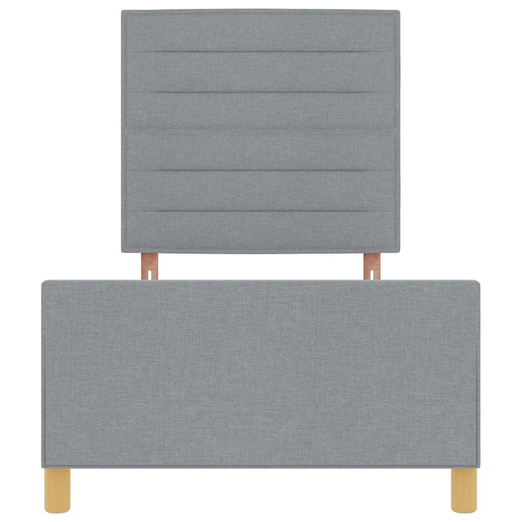 Bedframe met hoofdeinde Lichtgrijs 90 x 200 cm Stof is nu te koop bij PeponiXL, paradijselijk wonen!