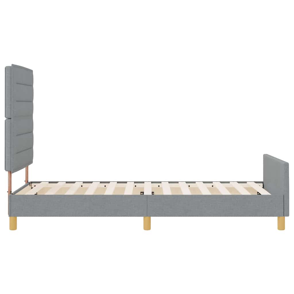 Bedframe met hoofdeinde Lichtgrijs 90 x 200 cm Stof is nu te koop bij PeponiXL, paradijselijk wonen!