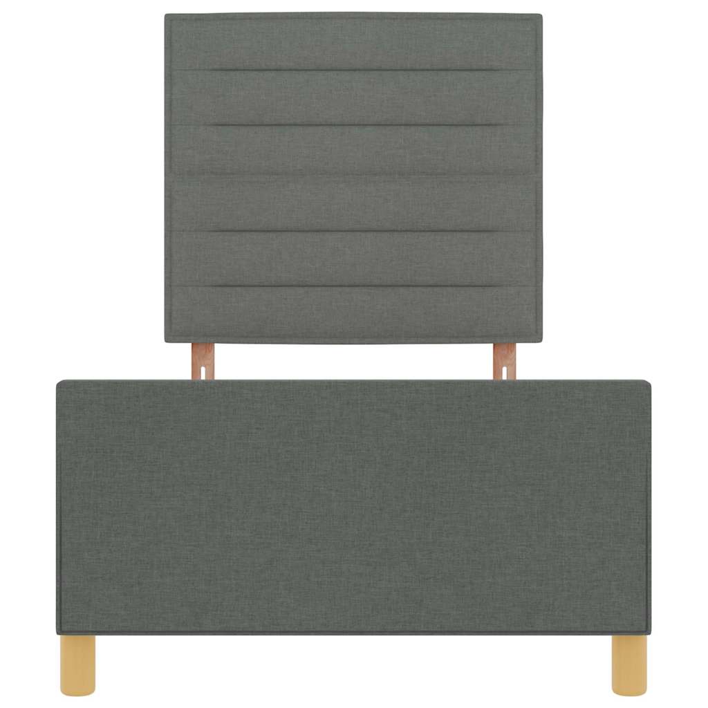 Bedframe met hoofdeinde Donkergrijs 90 x 200 cm Stof is nu te koop bij PeponiXL, paradijselijk wonen!