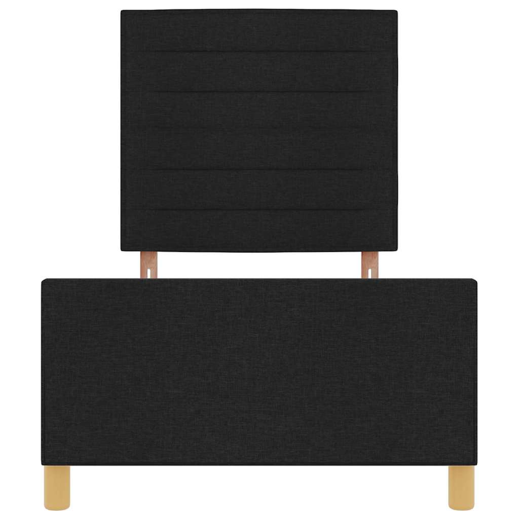 Bedframe met hoofdeinde Zwart 90 x 200 cm Stof is nu te koop bij PeponiXL, paradijselijk wonen!