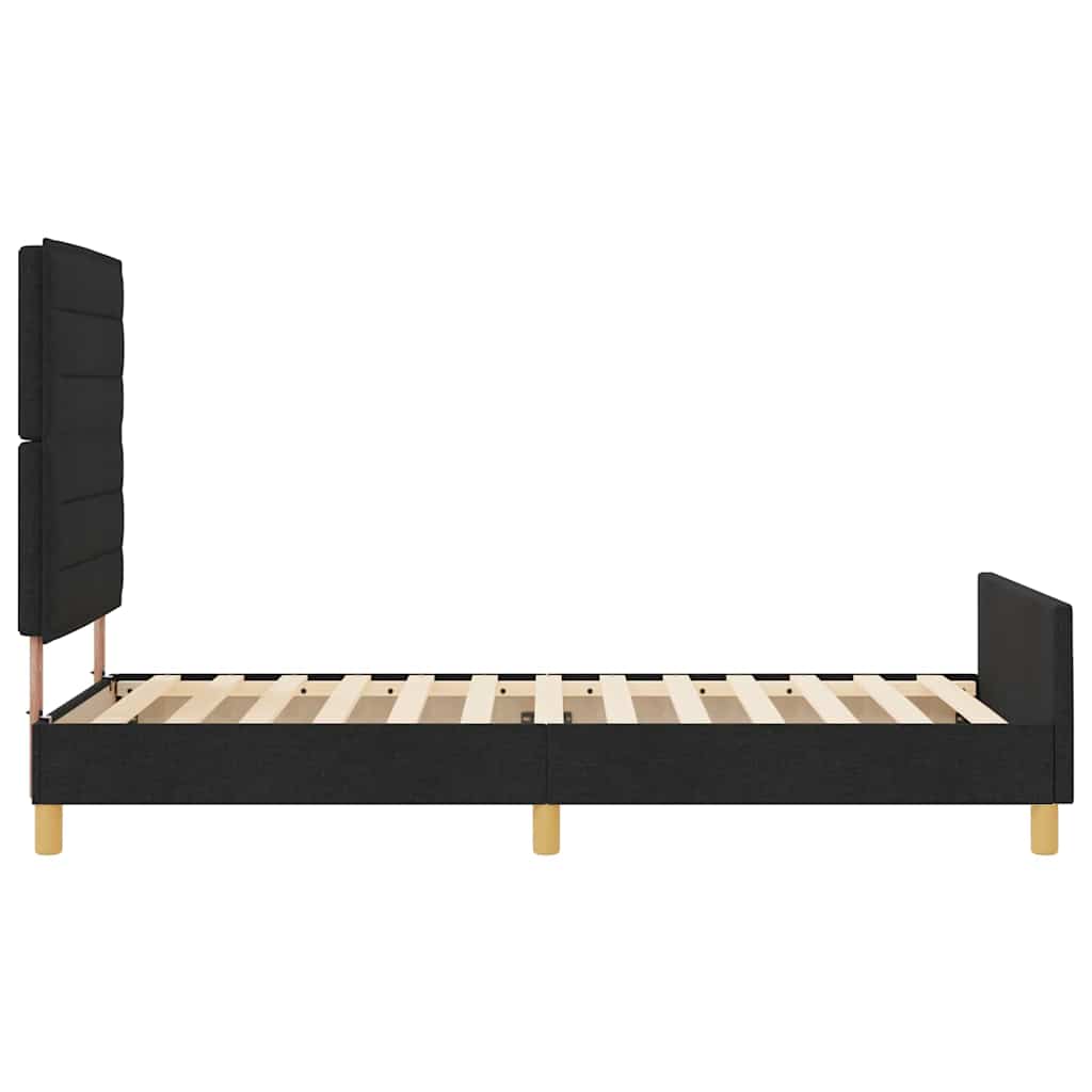 Bedframe met hoofdeinde Zwart 90 x 200 cm Stof is nu te koop bij PeponiXL, paradijselijk wonen!