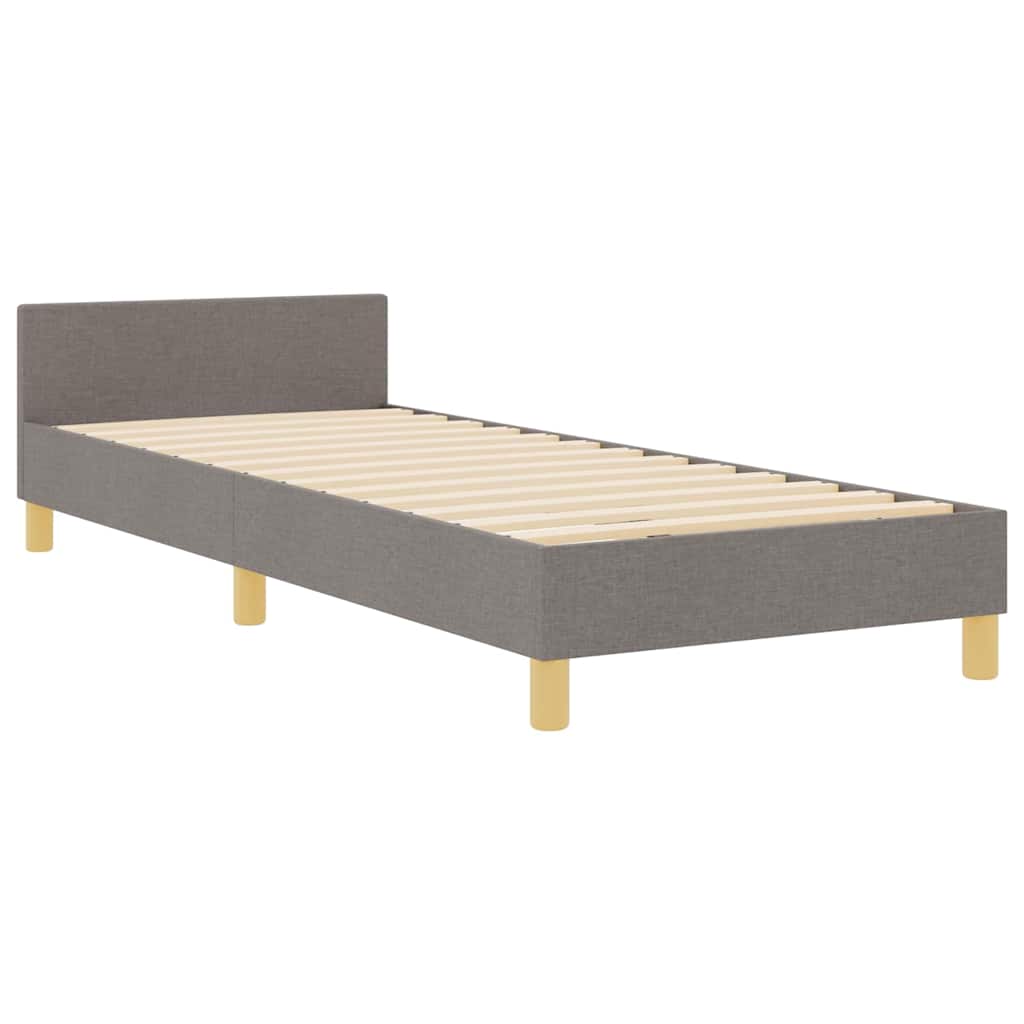 Bedframe met hoofdeinde Taupe 90 x 200 cm Stof is nu te koop bij PeponiXL, paradijselijk wonen!