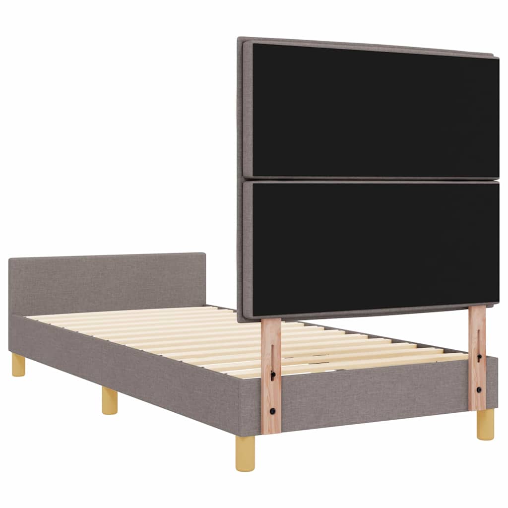 Bedframe met hoofdeinde Taupe 90 x 200 cm Stof is nu te koop bij PeponiXL, paradijselijk wonen!