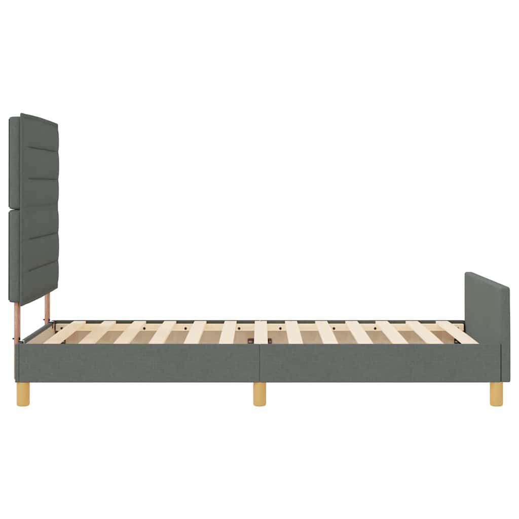 Bedframe met hoofdeinde Donkergrijs 100 x 200 cm Stof is nu te koop bij PeponiXL, paradijselijk wonen!