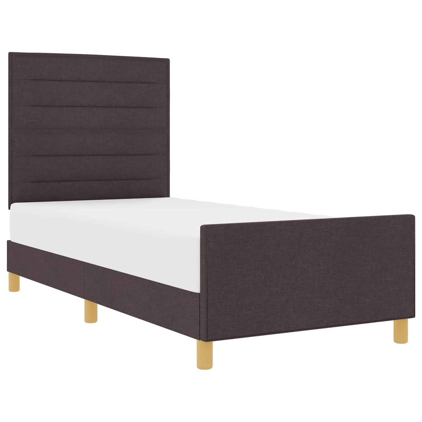 Bedframe met hoofdeinde Donkerbruin 100 x 200 cm Stof is nu te koop bij PeponiXL, paradijselijk wonen!