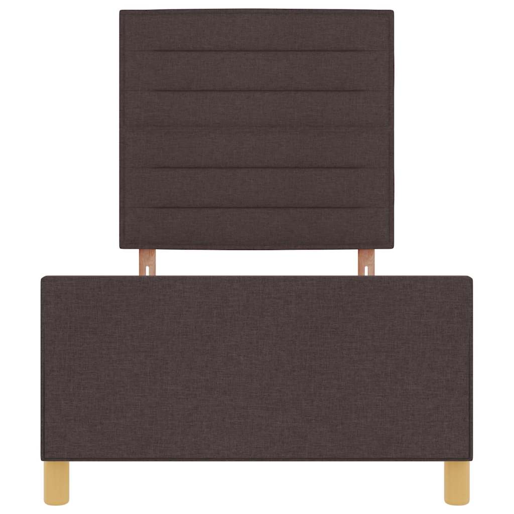 Bedframe met hoofdeinde Donkerbruin 100 x 200 cm Stof is nu te koop bij PeponiXL, paradijselijk wonen!