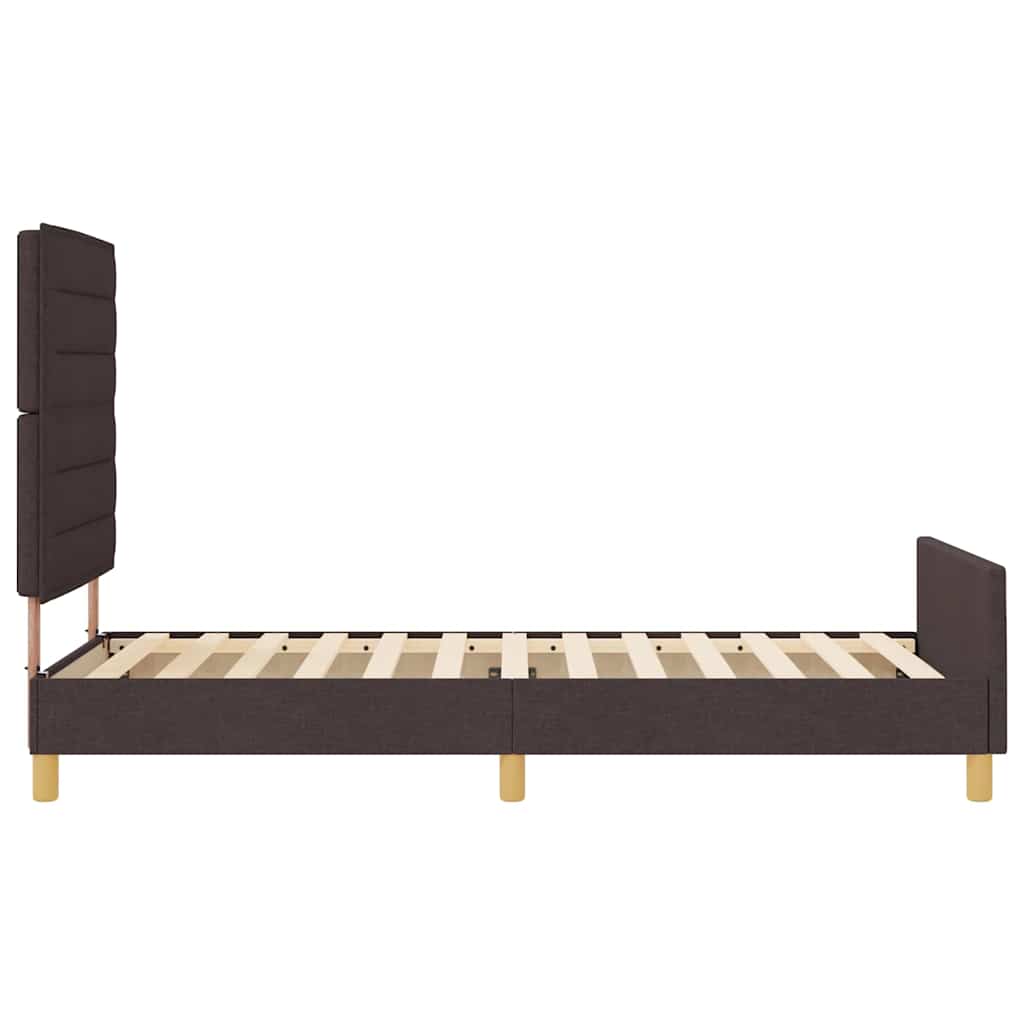 Bedframe met hoofdeinde Donkerbruin 100 x 200 cm Stof is nu te koop bij PeponiXL, paradijselijk wonen!