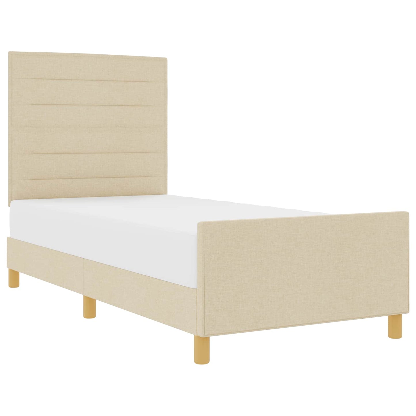 Bedframe met hoofdeinde Crème 100 x 200 cm Stof is nu te koop bij PeponiXL, paradijselijk wonen!