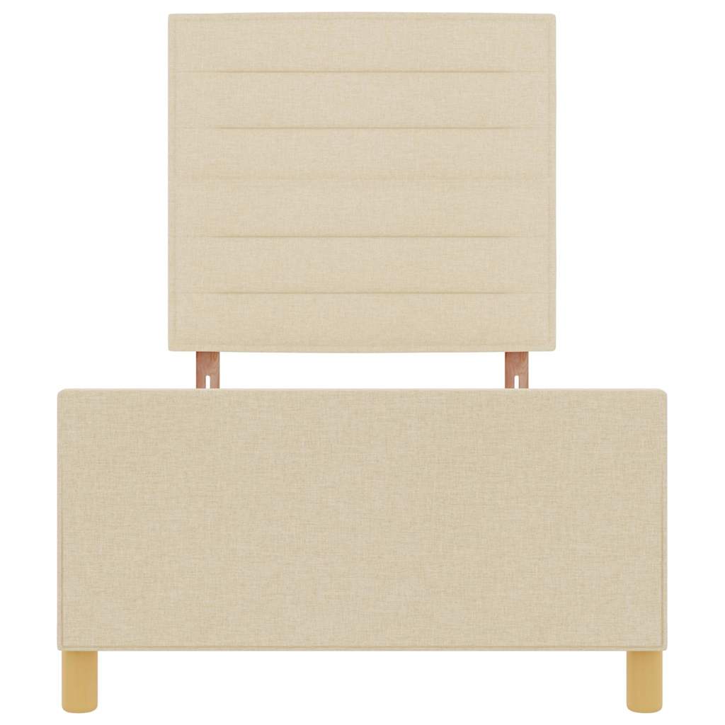 Bedframe met hoofdeinde Crème 100 x 200 cm Stof is nu te koop bij PeponiXL, paradijselijk wonen!