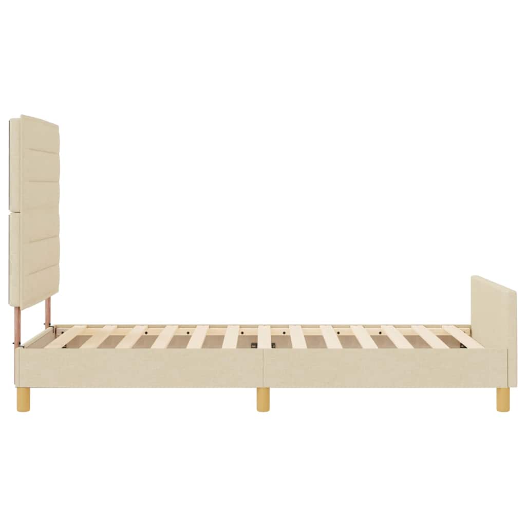 Bedframe met hoofdeinde Crème 100 x 200 cm Stof is nu te koop bij PeponiXL, paradijselijk wonen!