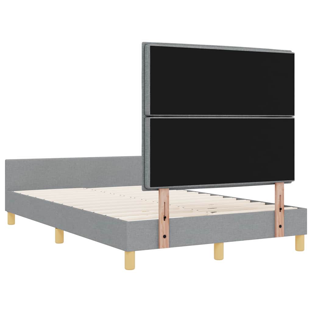 Bedframe met hoofdeinde Lichtgrijs 120 x 190 cm Stof is nu te koop bij PeponiXL, paradijselijk wonen!