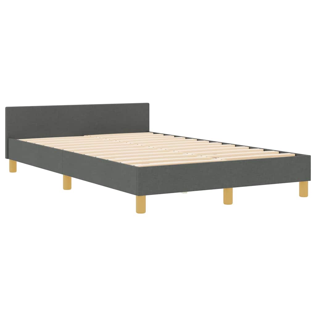 Bedframe met hoofdeinde Donkergrijs 120 x 190 cm Stof is nu te koop bij PeponiXL, paradijselijk wonen!