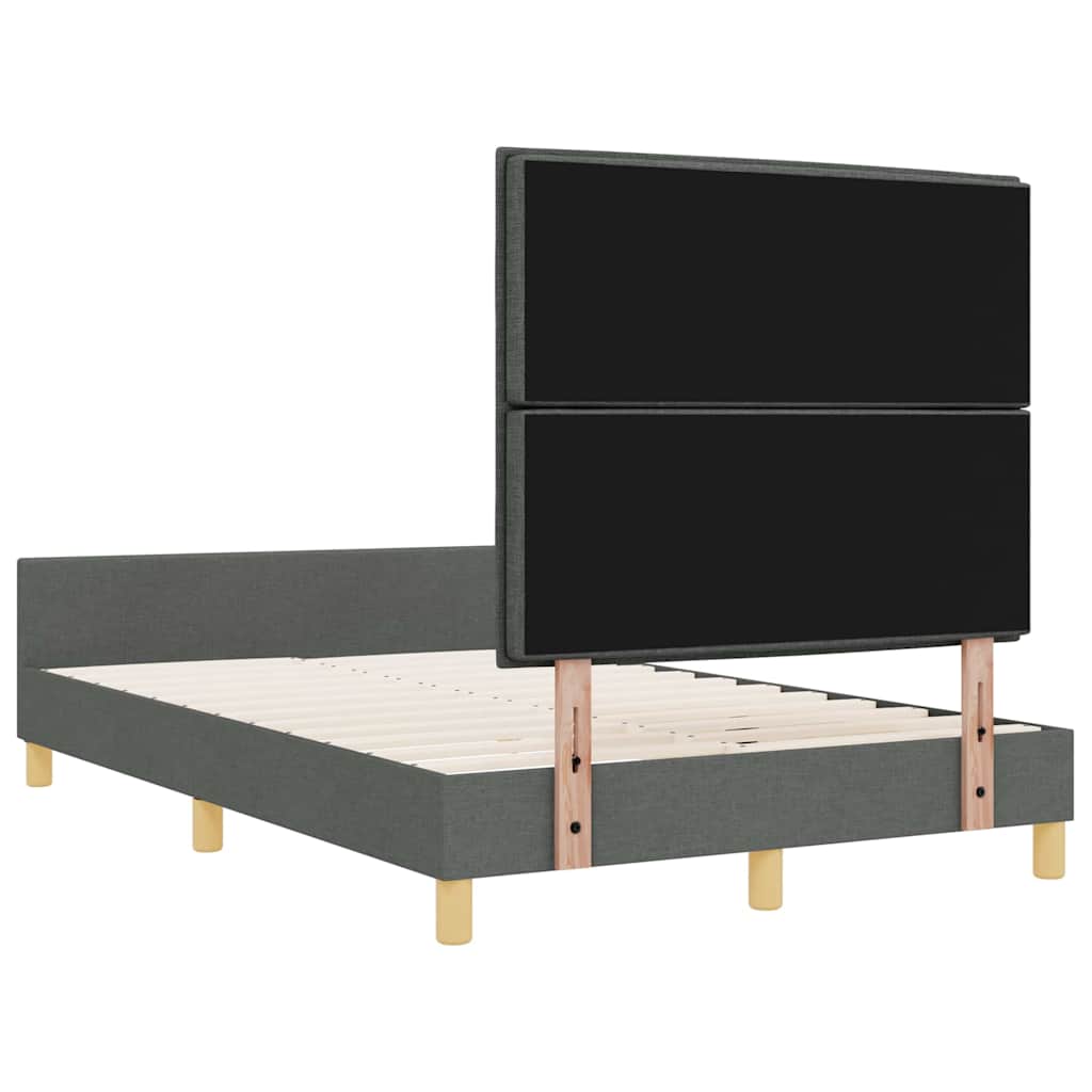 Bedframe met hoofdeinde Donkergrijs 120 x 190 cm Stof is nu te koop bij PeponiXL, paradijselijk wonen!