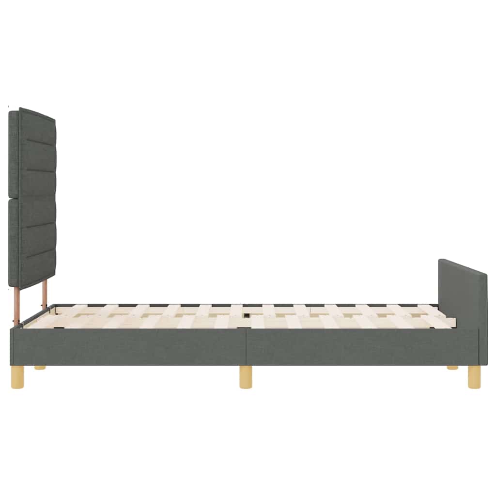 Bedframe met hoofdeinde Donkergrijs 120 x 190 cm Stof is nu te koop bij PeponiXL, paradijselijk wonen!