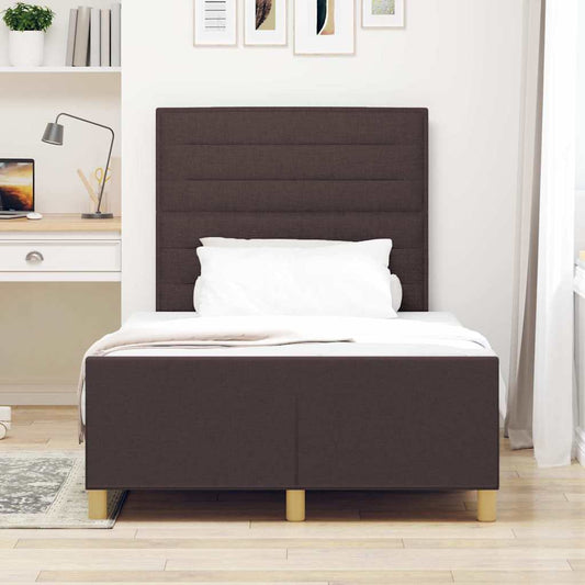 Bedframe met hoofdeinde Donkerbruin 120 x 190 cm Stof is nu te koop bij PeponiXL, paradijselijk wonen!