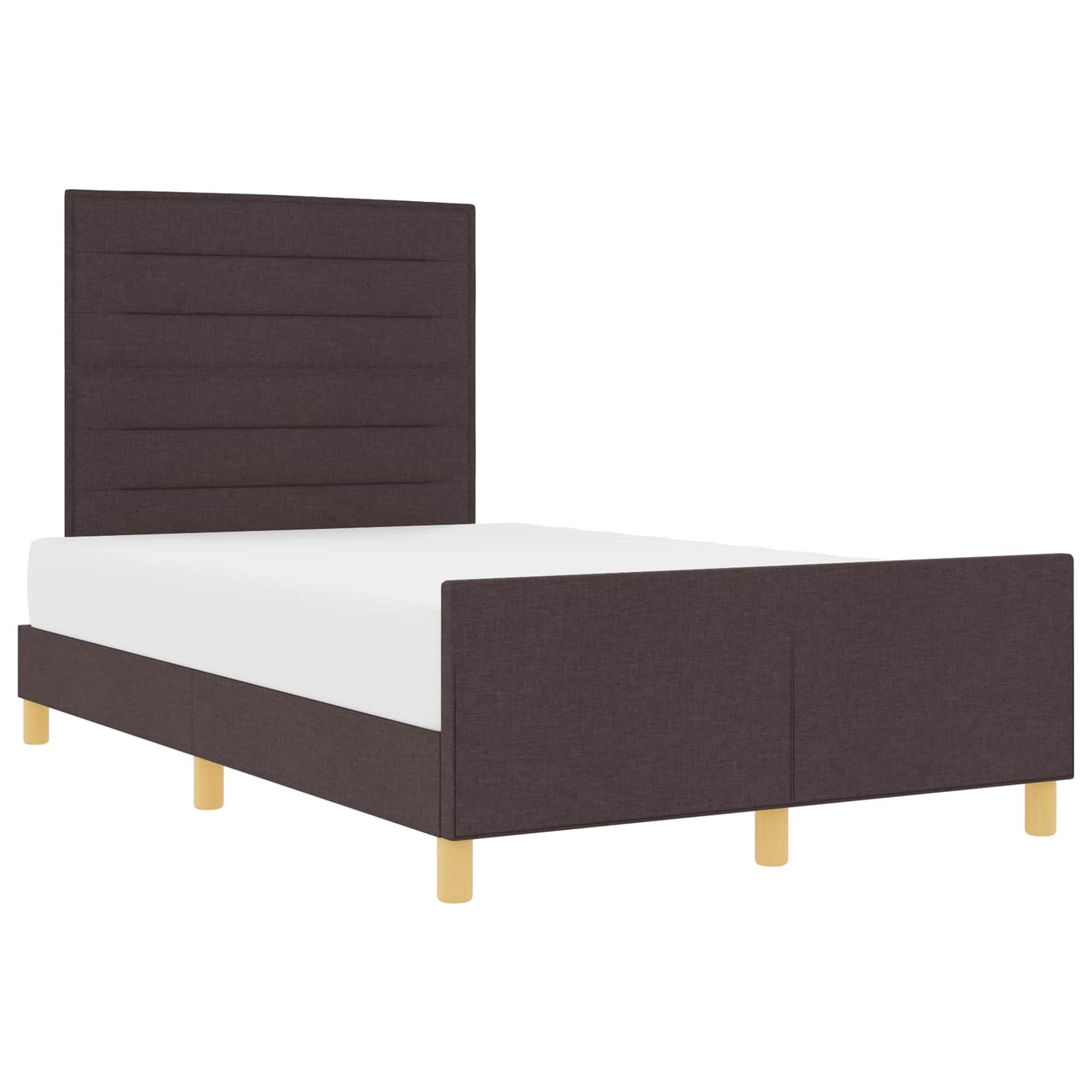 Bedframe met hoofdeinde Donkerbruin 120 x 190 cm Stof is nu te koop bij PeponiXL, paradijselijk wonen!