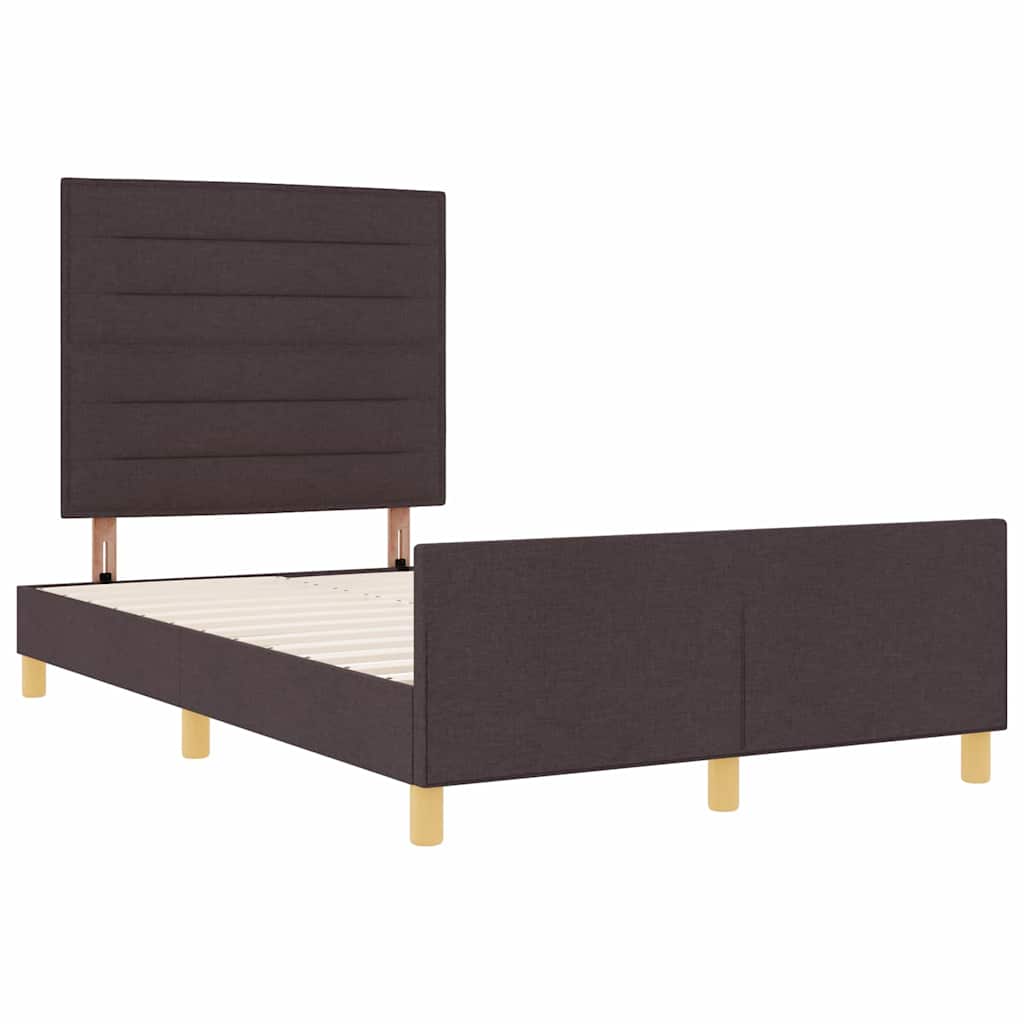 Bedframe met hoofdeinde Donkerbruin 120 x 190 cm Stof is nu te koop bij PeponiXL, paradijselijk wonen!
