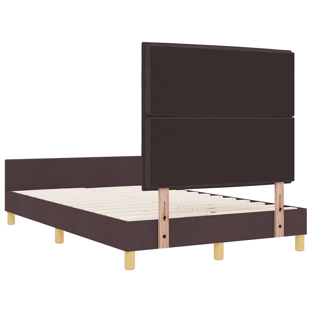 Bedframe met hoofdeinde Donkerbruin 120 x 190 cm Stof is nu te koop bij PeponiXL, paradijselijk wonen!