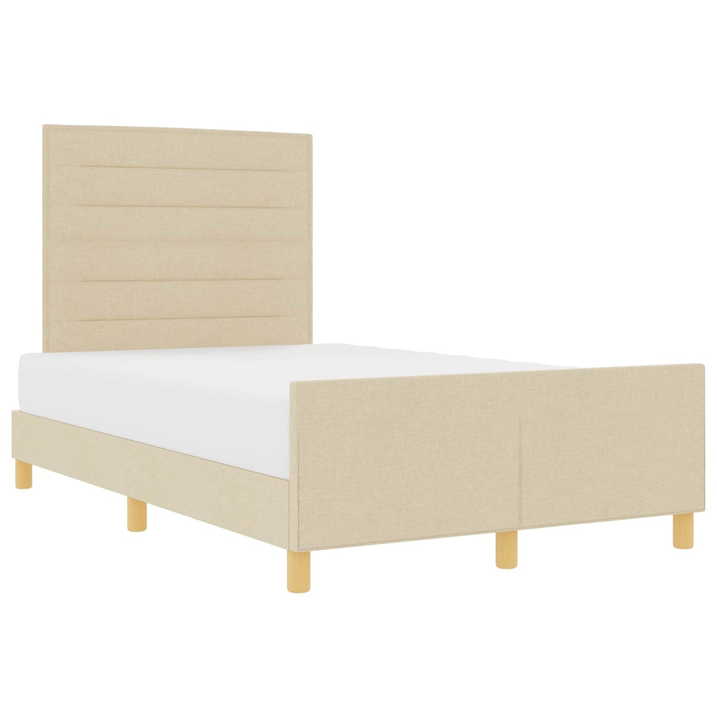 Bedframe met hoofdeinde Crème 120 x 190 cm Stof is nu te koop bij PeponiXL, paradijselijk wonen!