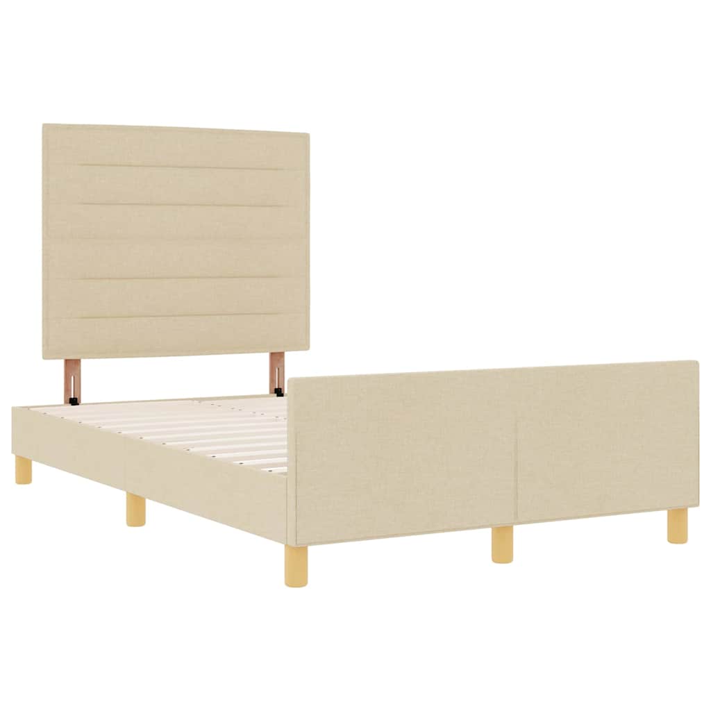 Bedframe met hoofdeinde Crème 120 x 190 cm Stof is nu te koop bij PeponiXL, paradijselijk wonen!