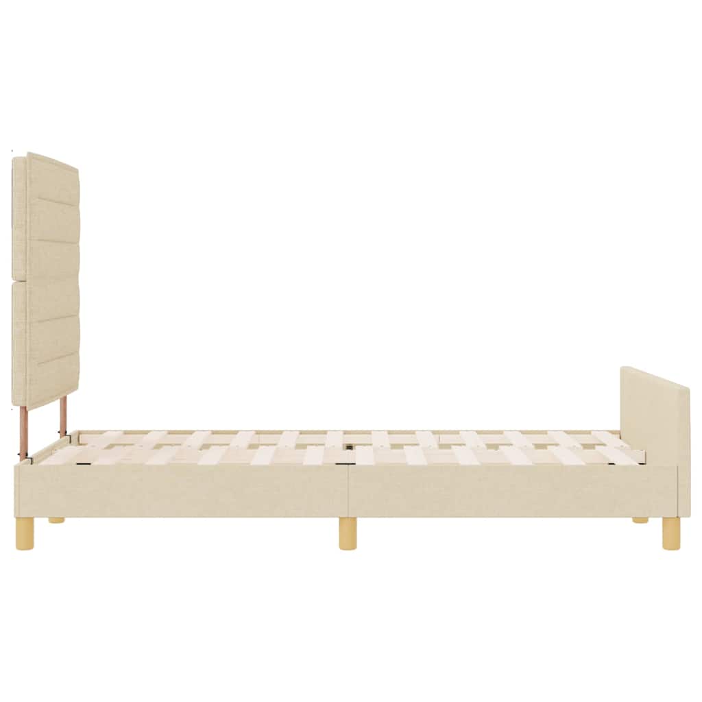 Bedframe met hoofdeinde Crème 120 x 190 cm Stof is nu te koop bij PeponiXL, paradijselijk wonen!
