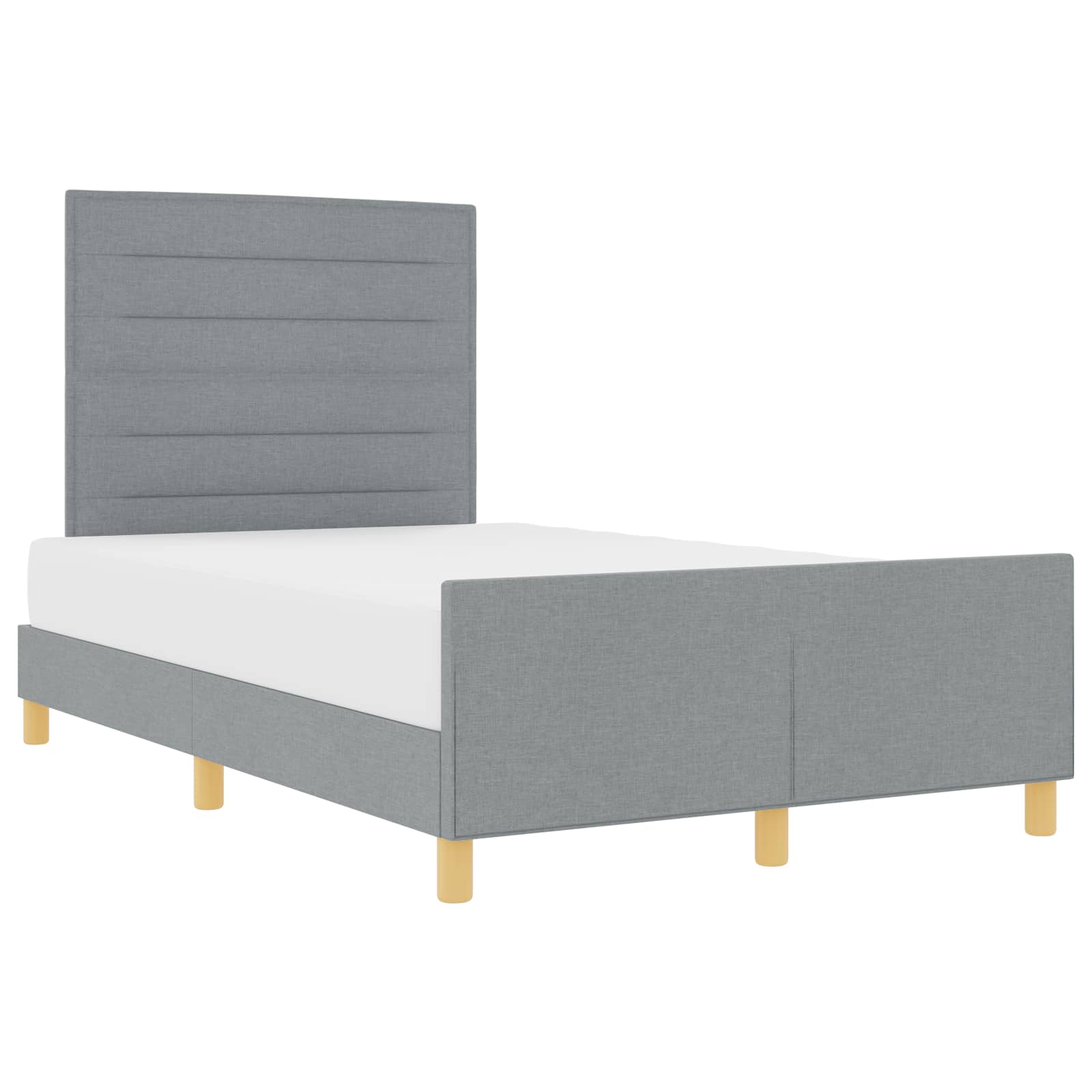 Bedframe met hoofdeinde Lichtgrijs 120 x 200 cm Stof is nu te koop bij PeponiXL, paradijselijk wonen!