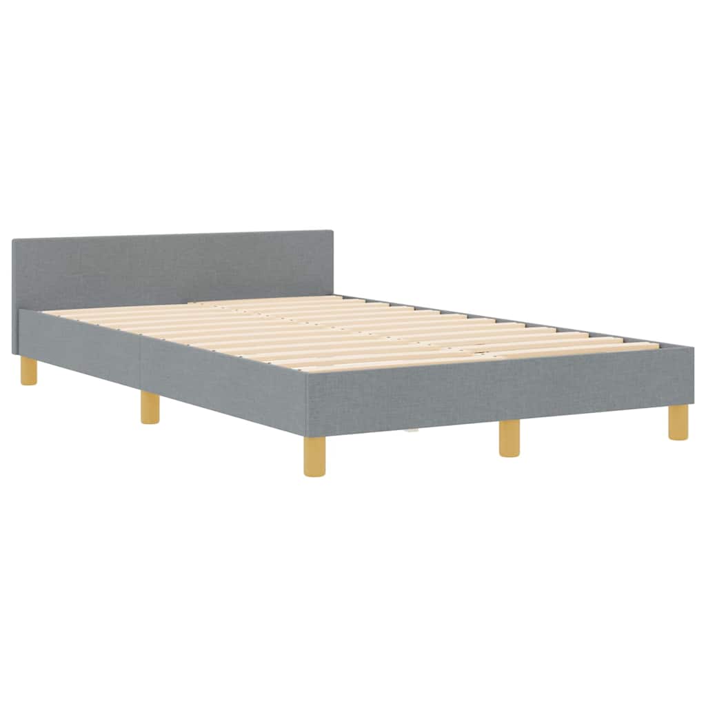 Bedframe met hoofdeinde Lichtgrijs 120 x 200 cm Stof is nu te koop bij PeponiXL, paradijselijk wonen!