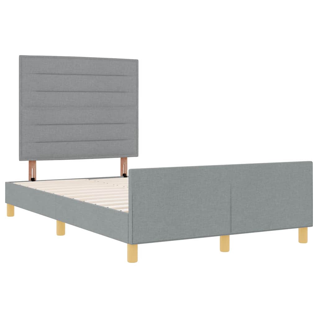 Bedframe met hoofdeinde Lichtgrijs 120 x 200 cm Stof is nu te koop bij PeponiXL, paradijselijk wonen!