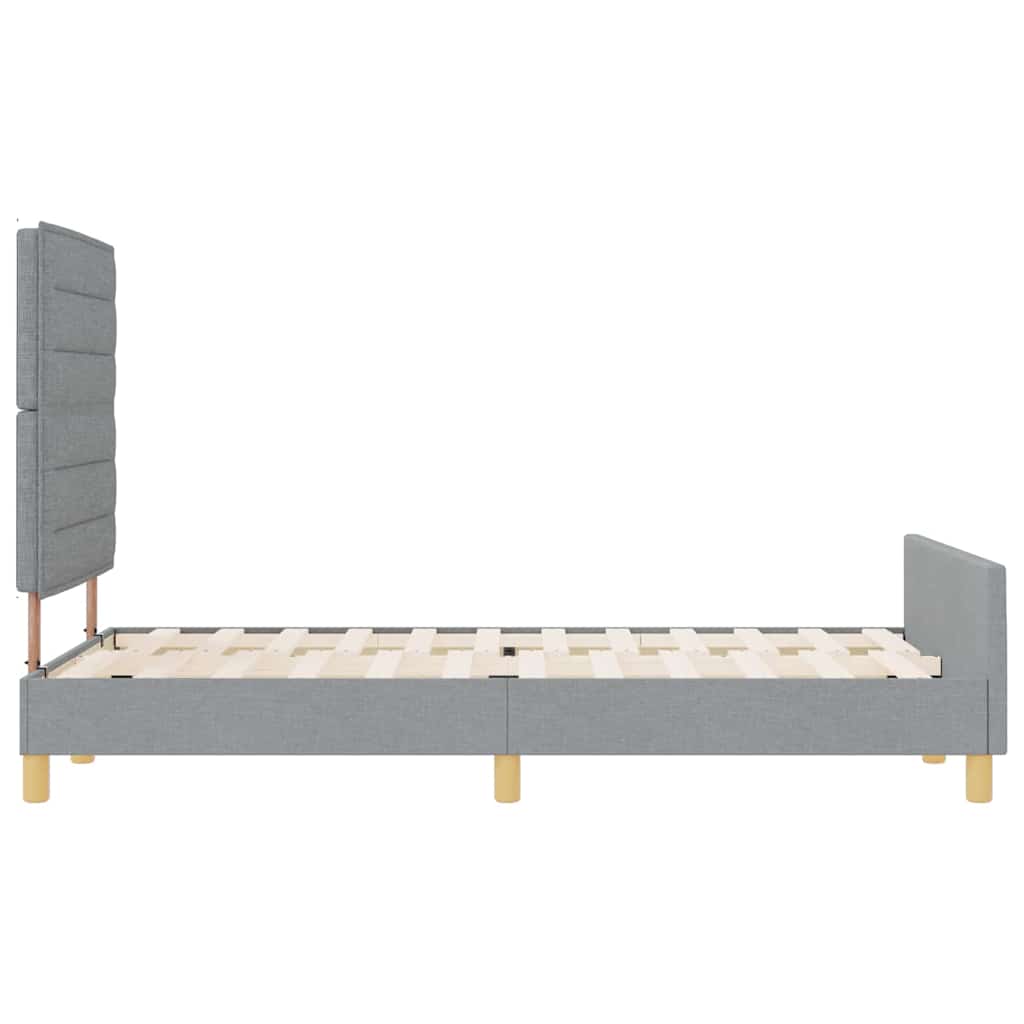 Bedframe met hoofdeinde Lichtgrijs 120 x 200 cm Stof is nu te koop bij PeponiXL, paradijselijk wonen!