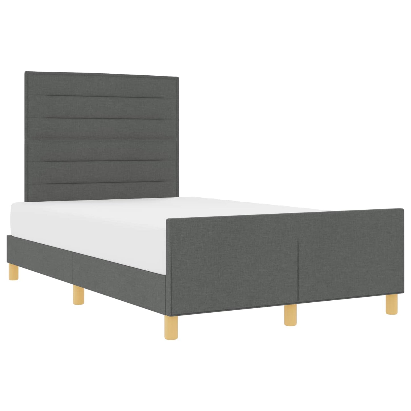 Bedframe met hoofdeinde Donkergrijs 120 x 200 cm Stof is nu te koop bij PeponiXL, paradijselijk wonen!