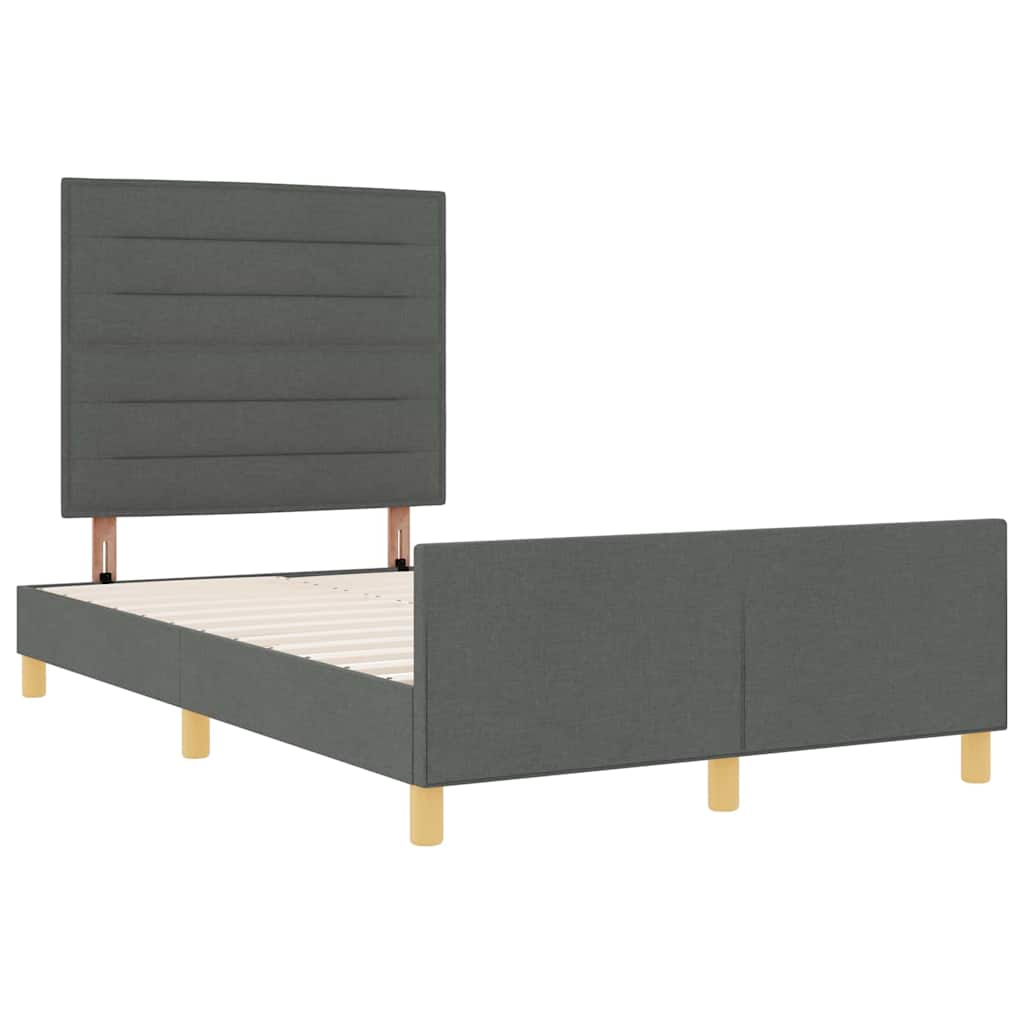 Bedframe met hoofdeinde Donkergrijs 120 x 200 cm Stof is nu te koop bij PeponiXL, paradijselijk wonen!