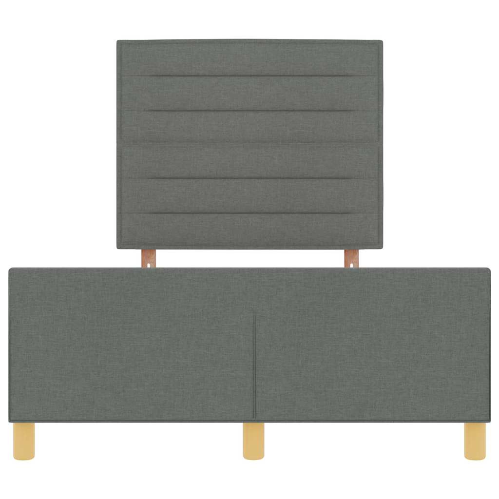 Bedframe met hoofdeinde Donkergrijs 120 x 200 cm Stof is nu te koop bij PeponiXL, paradijselijk wonen!