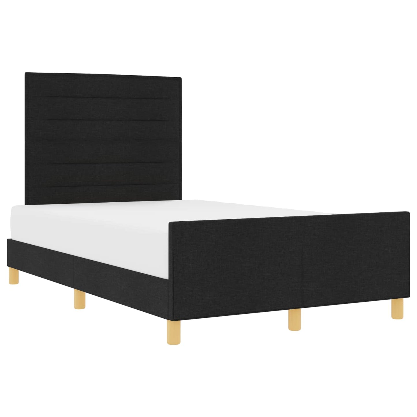 Bedframe met hoofdeinde Zwart 120 x 200 cm Stof is nu te koop bij PeponiXL, paradijselijk wonen!