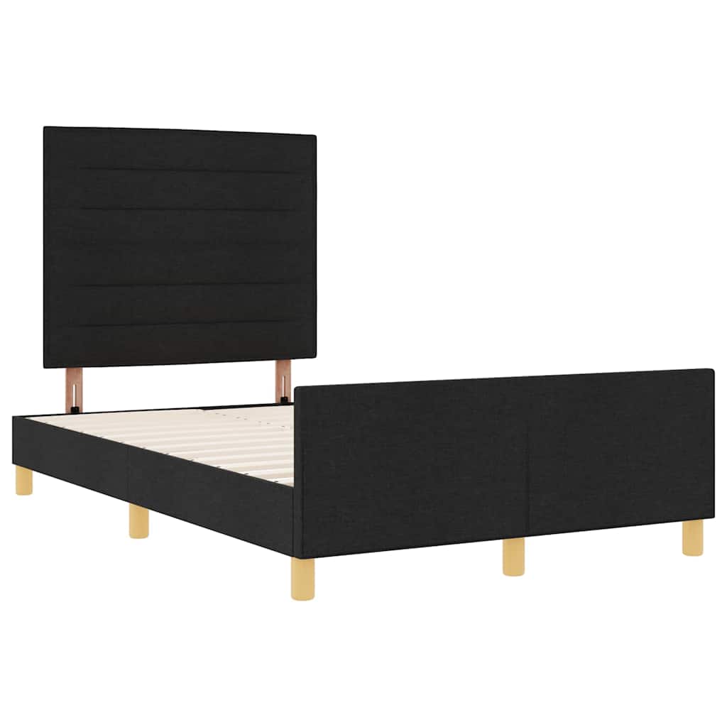 Bedframe met hoofdeinde Zwart 120 x 200 cm Stof is nu te koop bij PeponiXL, paradijselijk wonen!