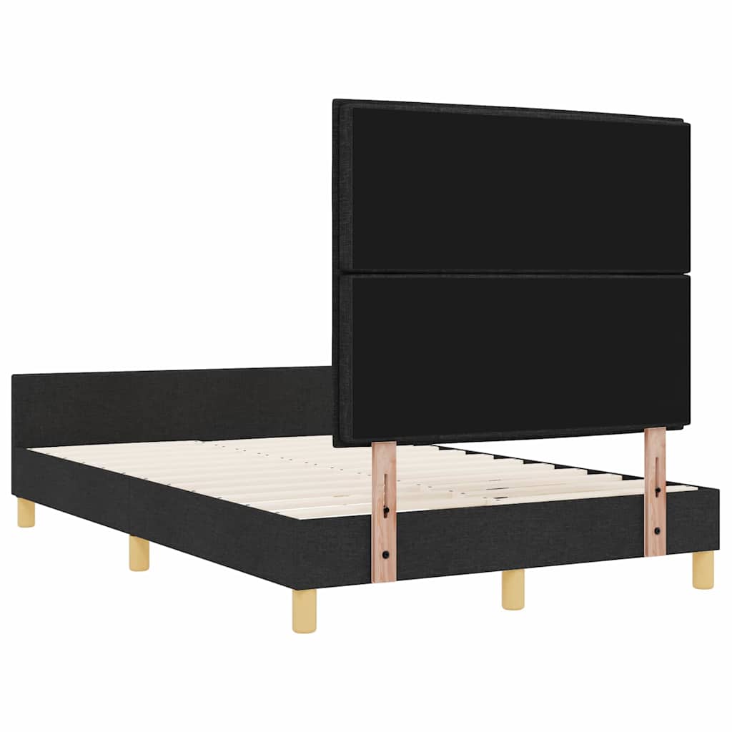 Bedframe met hoofdeinde Zwart 120 x 200 cm Stof is nu te koop bij PeponiXL, paradijselijk wonen!