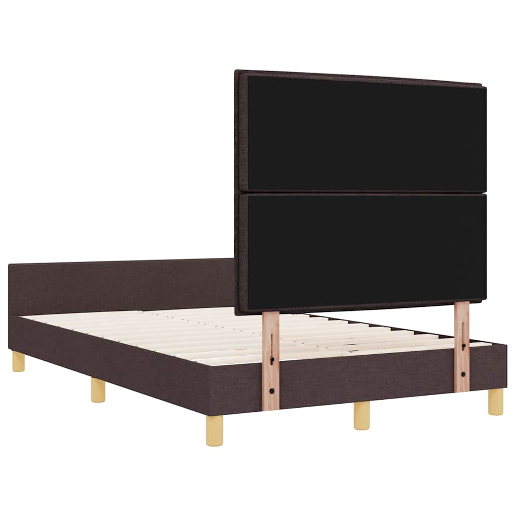 Bedframe met hoofdeinde Donkerbruin 120 x 200 cm Stof is nu te koop bij PeponiXL, paradijselijk wonen!