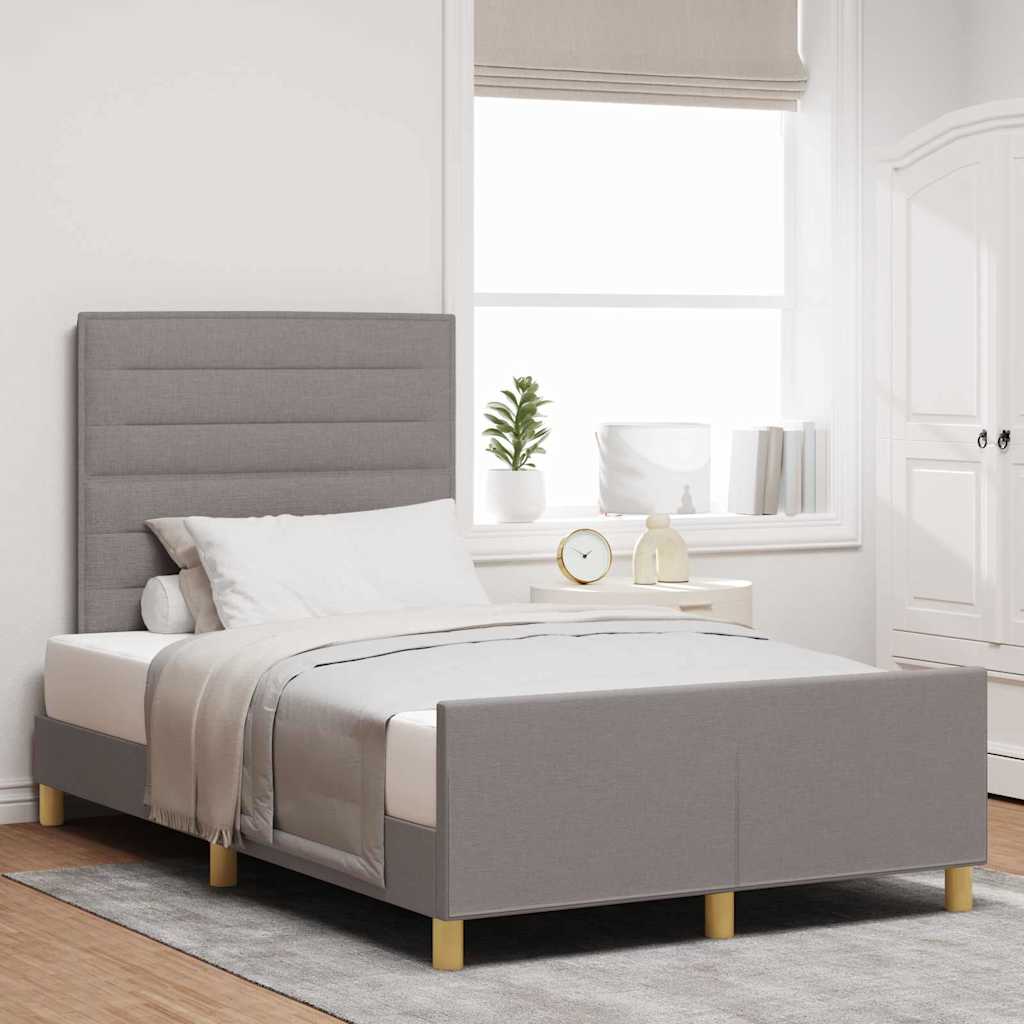 Bedframe met hoofdeinde Taupe 120 x 200 cm Stof is nu te koop bij PeponiXL, paradijselijk wonen!