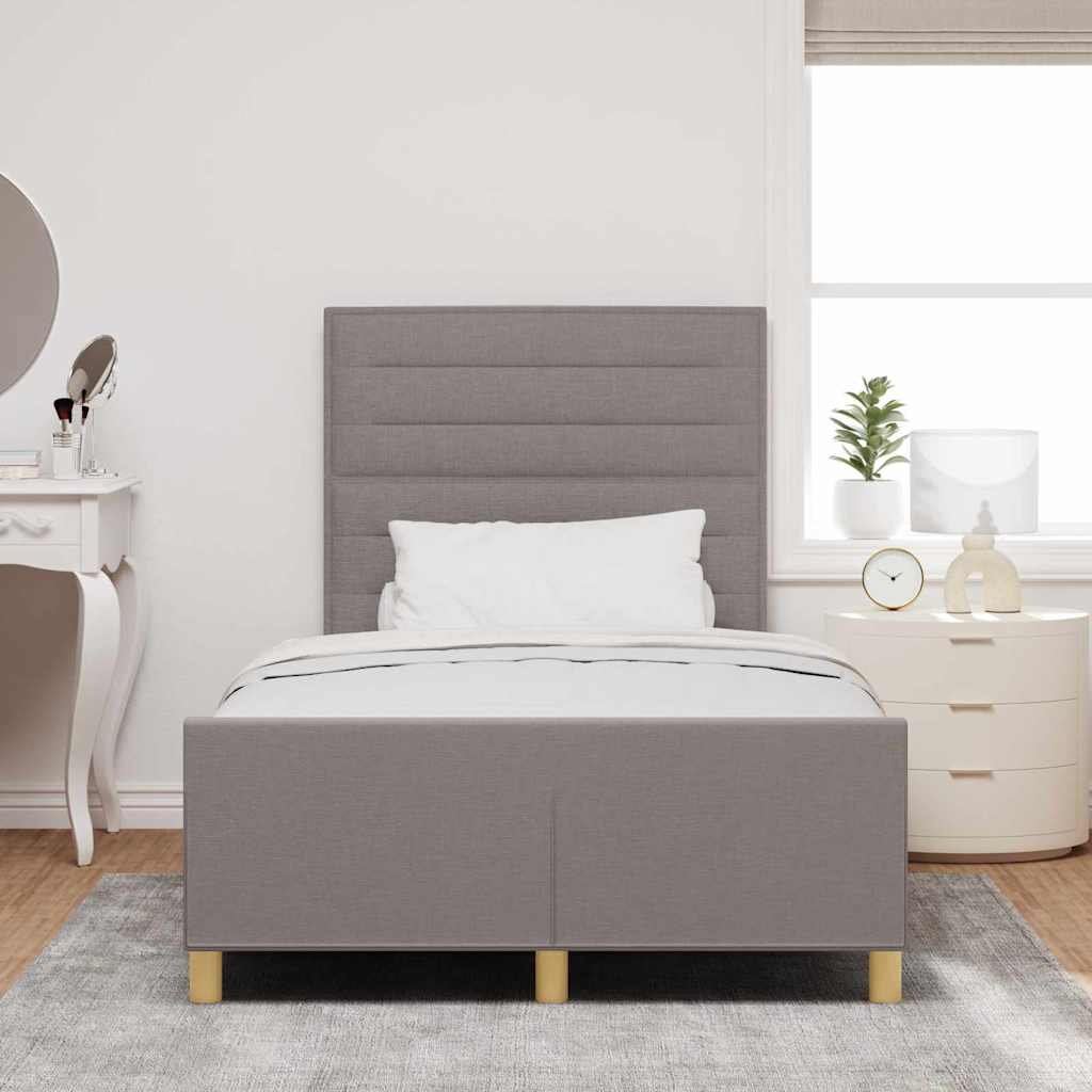 Bedframe met hoofdeinde Taupe 120 x 200 cm Stof is nu te koop bij PeponiXL, paradijselijk wonen!